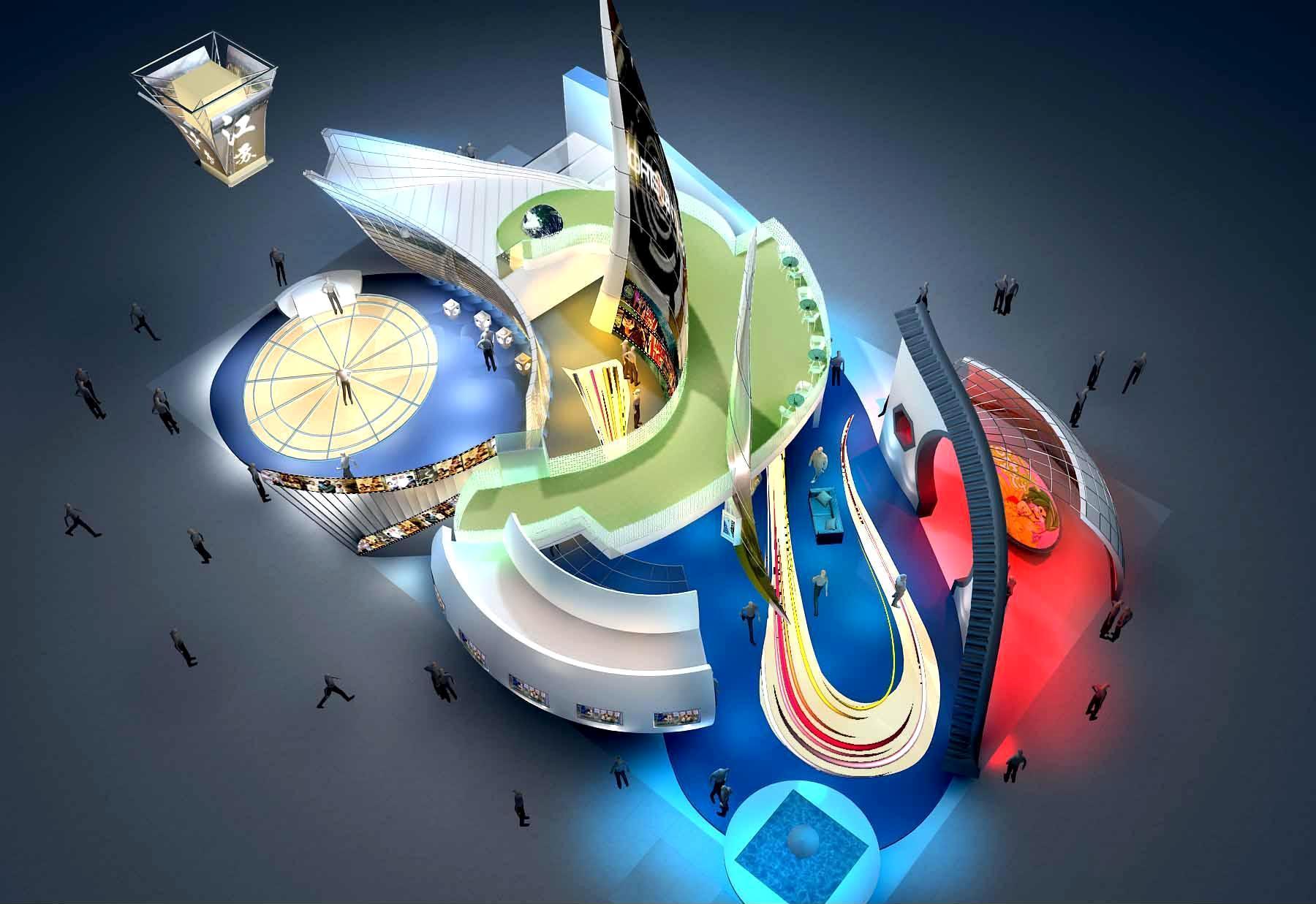 展館設計中的多媒體應用-原筑展覽